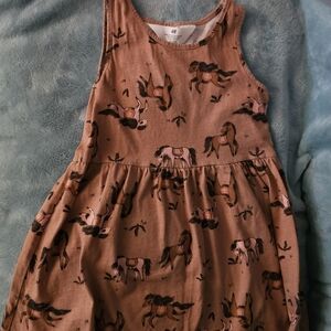 H&M Kids Tan Horse Pattern Dress
